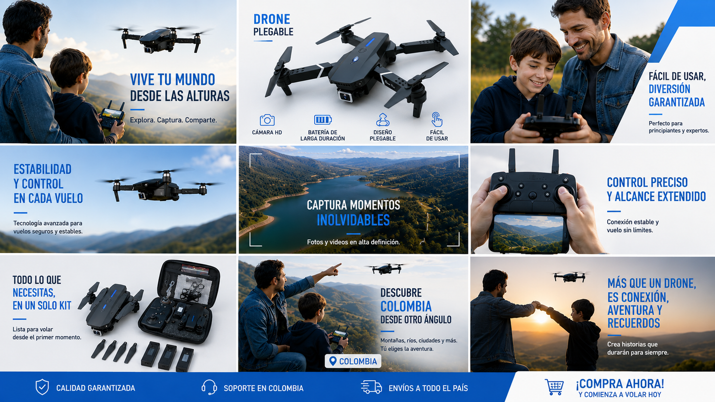 Drone E88pro camara 4k control remoto